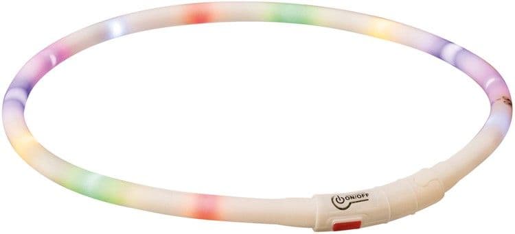 Trixie Flash Light Ring USB Silikon valopanta, XS - XL, monivärinen
