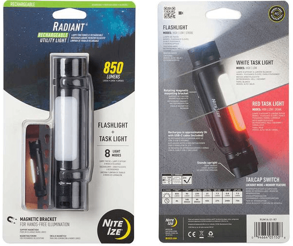 Nite Ize Radiant Rechargeable Utility Light taskulamppu työvalolla