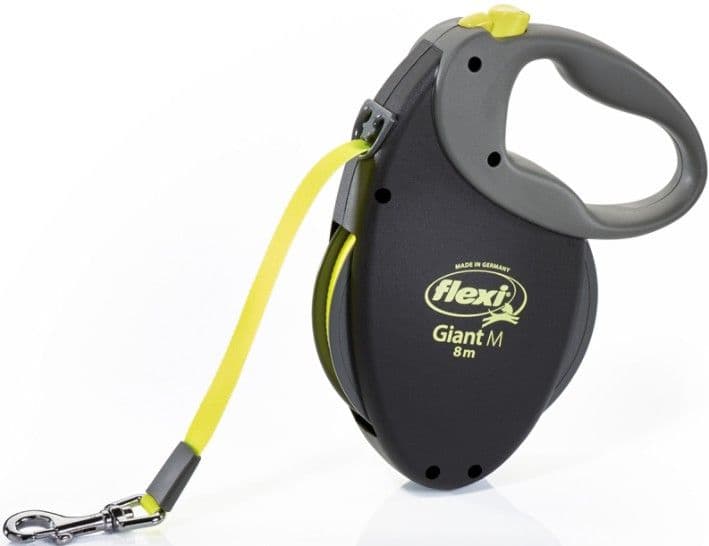 Flexi Neon Giant M, musta/neon, 8 m