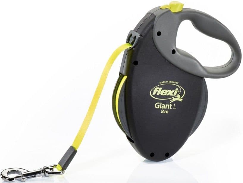 Flexi Neon Giant L, musta/neon, 8 m