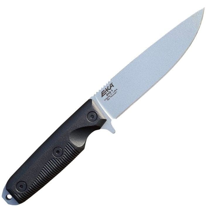 EKA RTG-1 veitsi, harmaa terä ja musta G-10-kahva