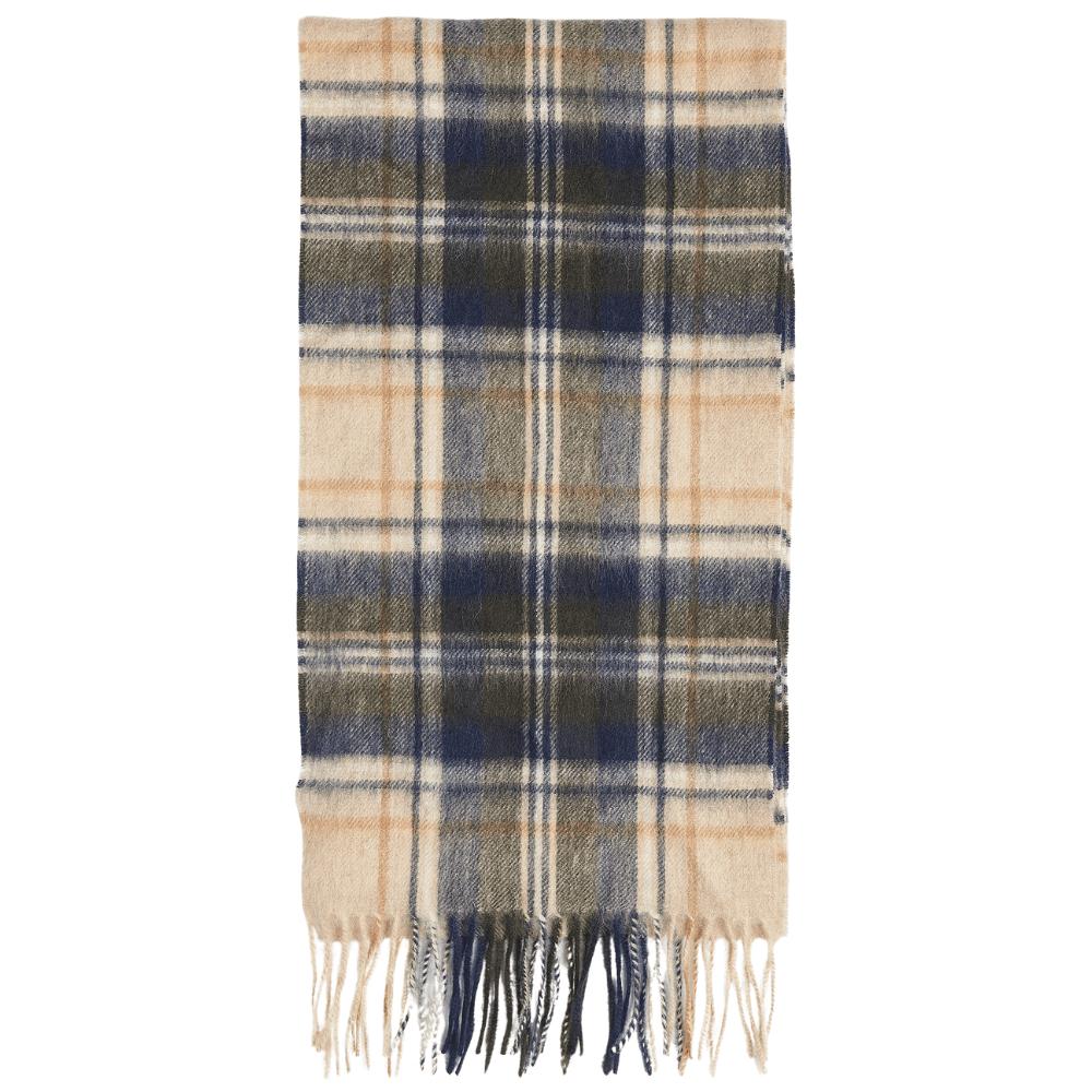 Barbour New Check Tartan Scarf Sand Beige Plaid