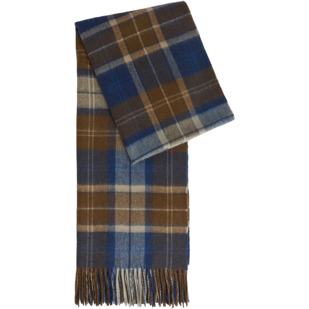 Barbour Brack Patchwork Tartan Scarf Navy/Sandstone