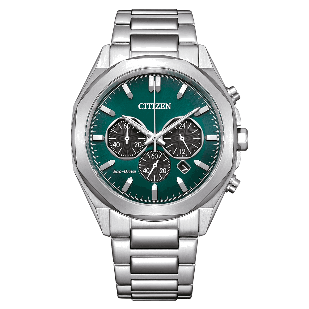 CITIZEN Eco-Drive Chrono Green Silver