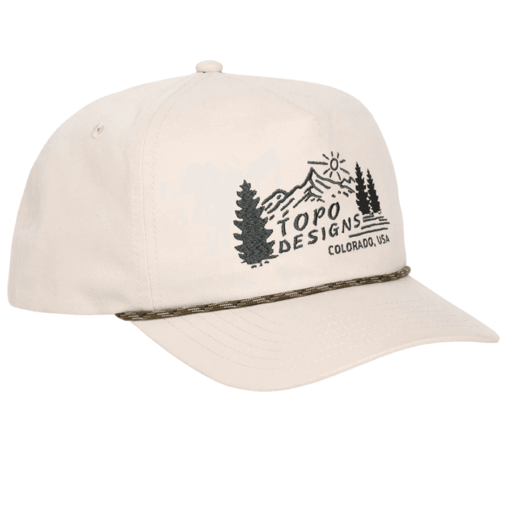 Topo Designs Twill Rope Cap - Mountain Scene Bone White