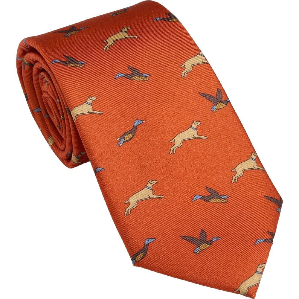 Laksen Game Tie Burnt Orange