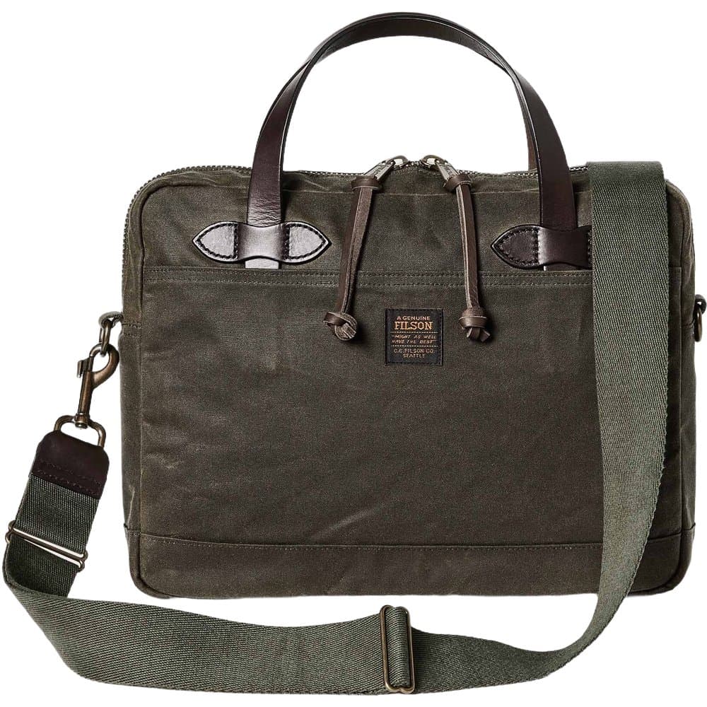 Filson Tin Cloth Compact Briefcase Otter Green