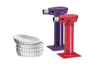 Küchenprofi Crème Brûlée-setti, punainen poltin