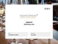 Kokkiman.com Digitaalinen Lahjakortti (arvo 50 eur)