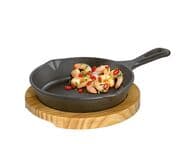 Küchenprofi BBQ minipannu pyöreä & puualusta