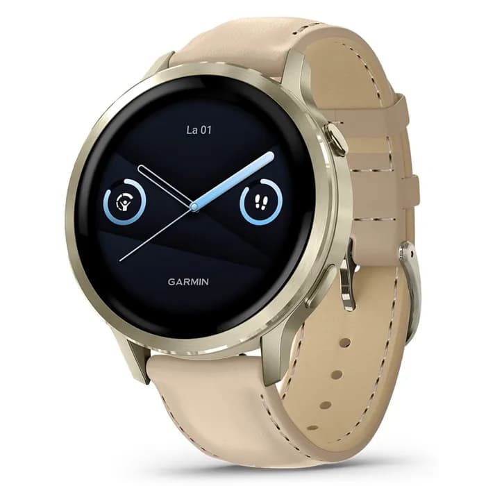 Garmin Venu 4 41mm Lunar Gold with Bone Silicone Band and Light Sand 010-03013-03
