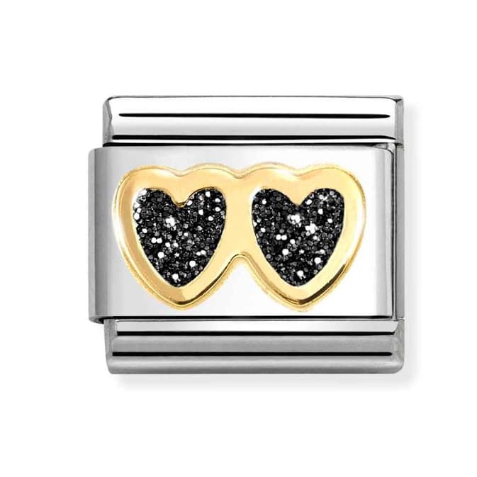 Nomination Classic Musta tuplasydän 030220/14