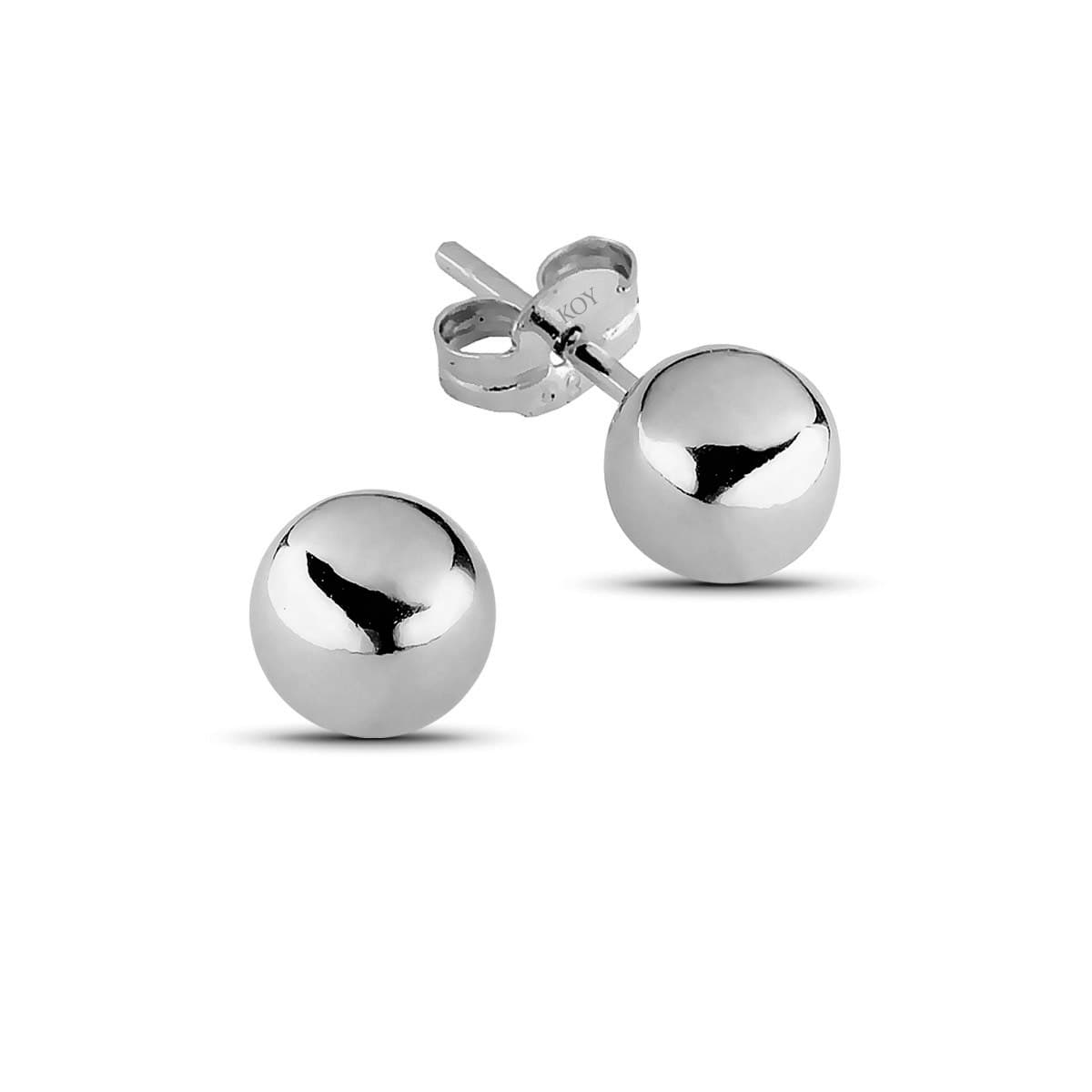 Valkokultaiset pallokorvakorut, 4 mm 100221W