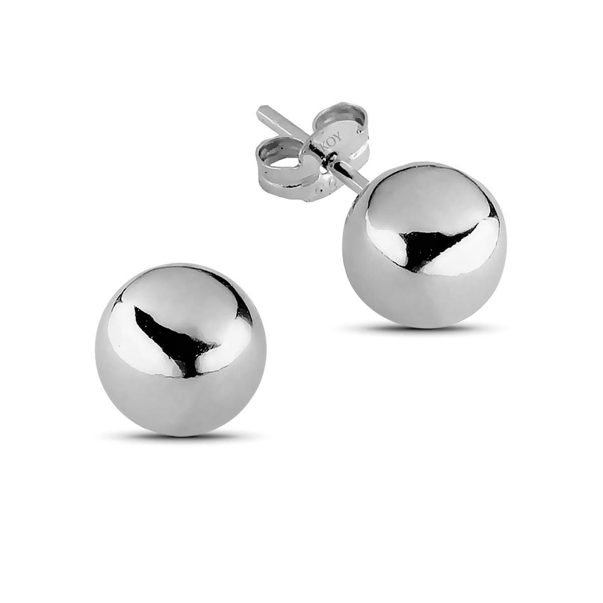 Valkokultaiset pallokorvakorut, 6 mm 100241W