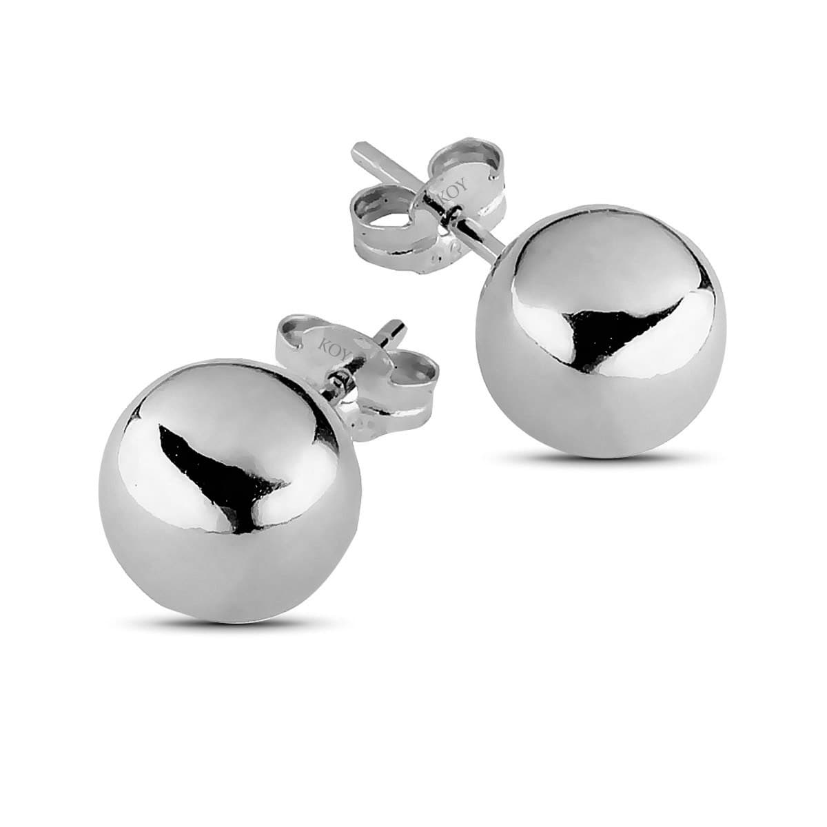 Valkokultaiset pallokorvakorut 100251W