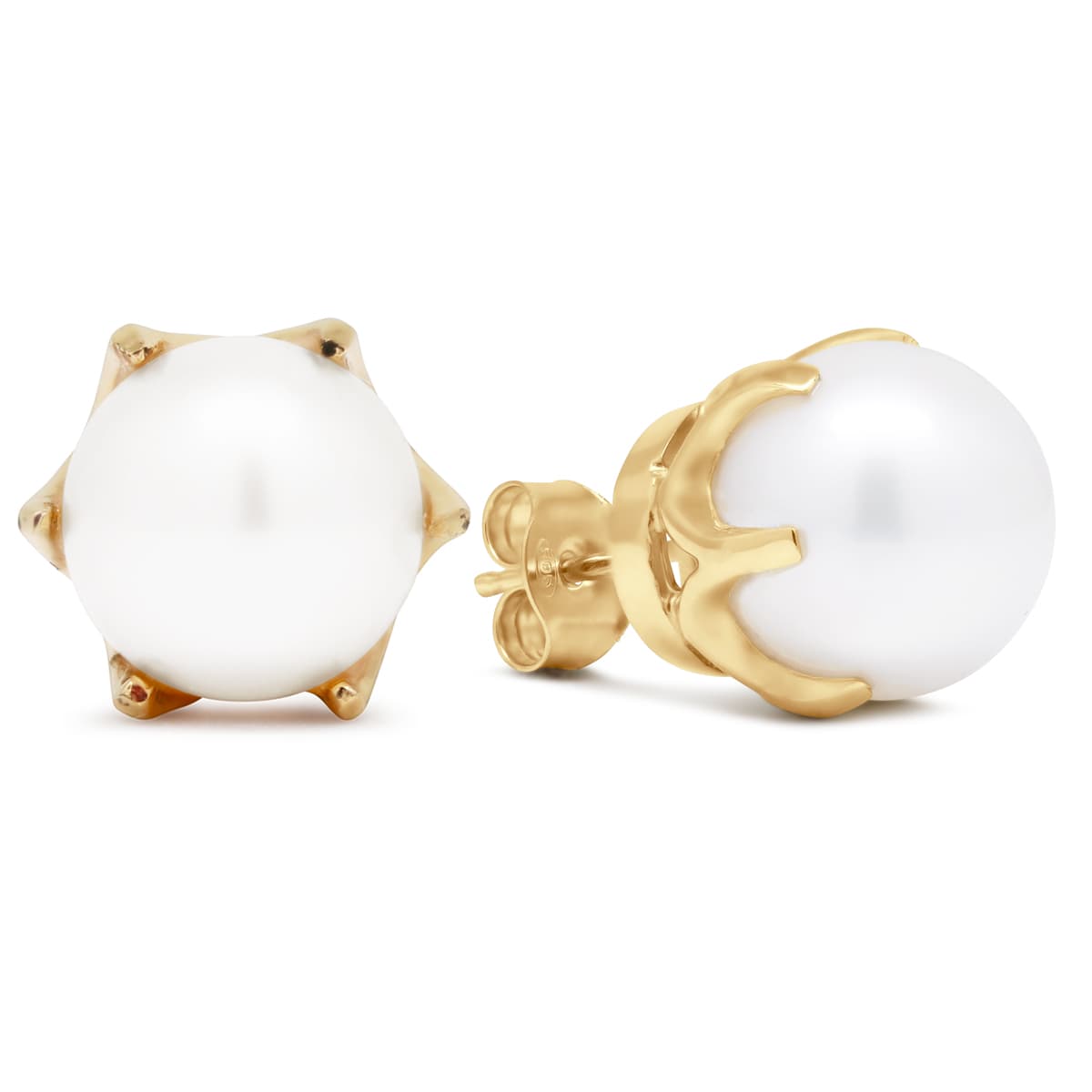 Kultaiset helmikorvakorut 10 mm 10310valk