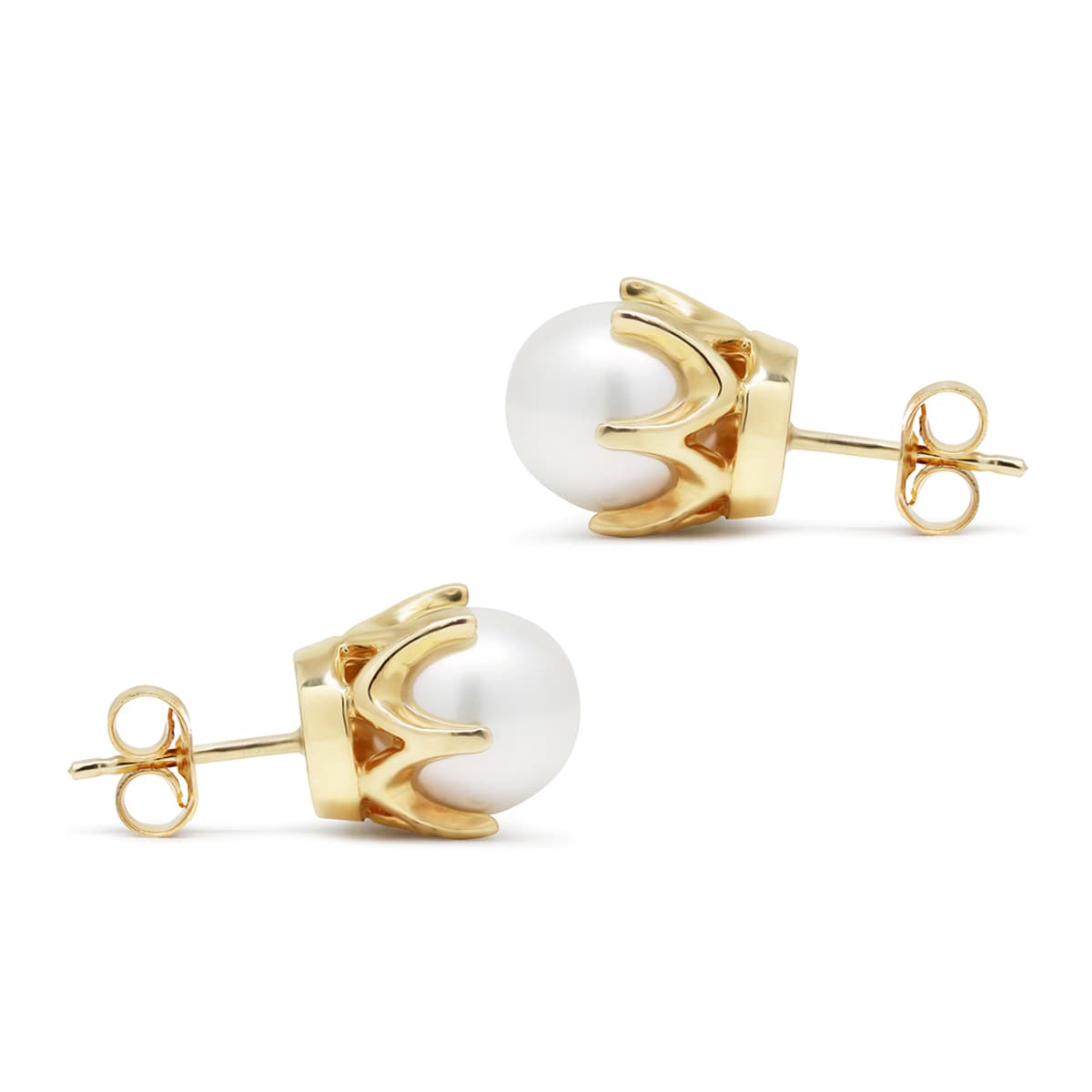 Kultaiset helmikorvakorut 7 mm 1037valk