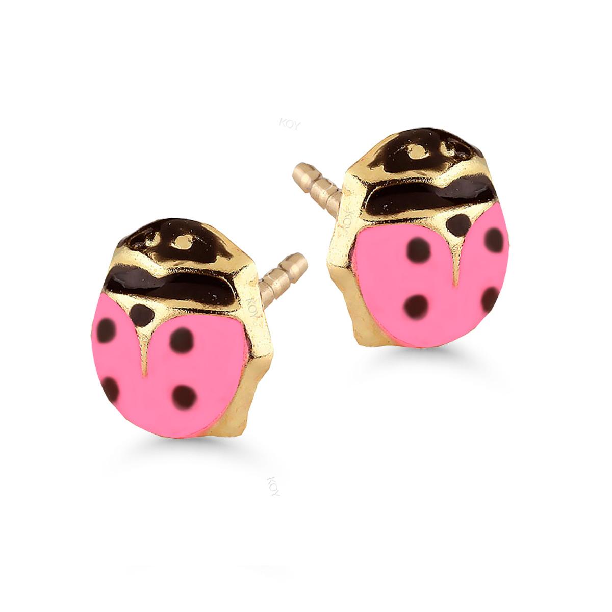 Kultaiset korvakorut, leppäkerttu 1527pink