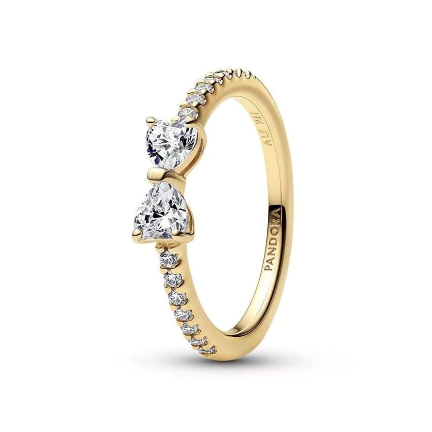 Pandora Sparkling Clear Bow sormus 163510C02