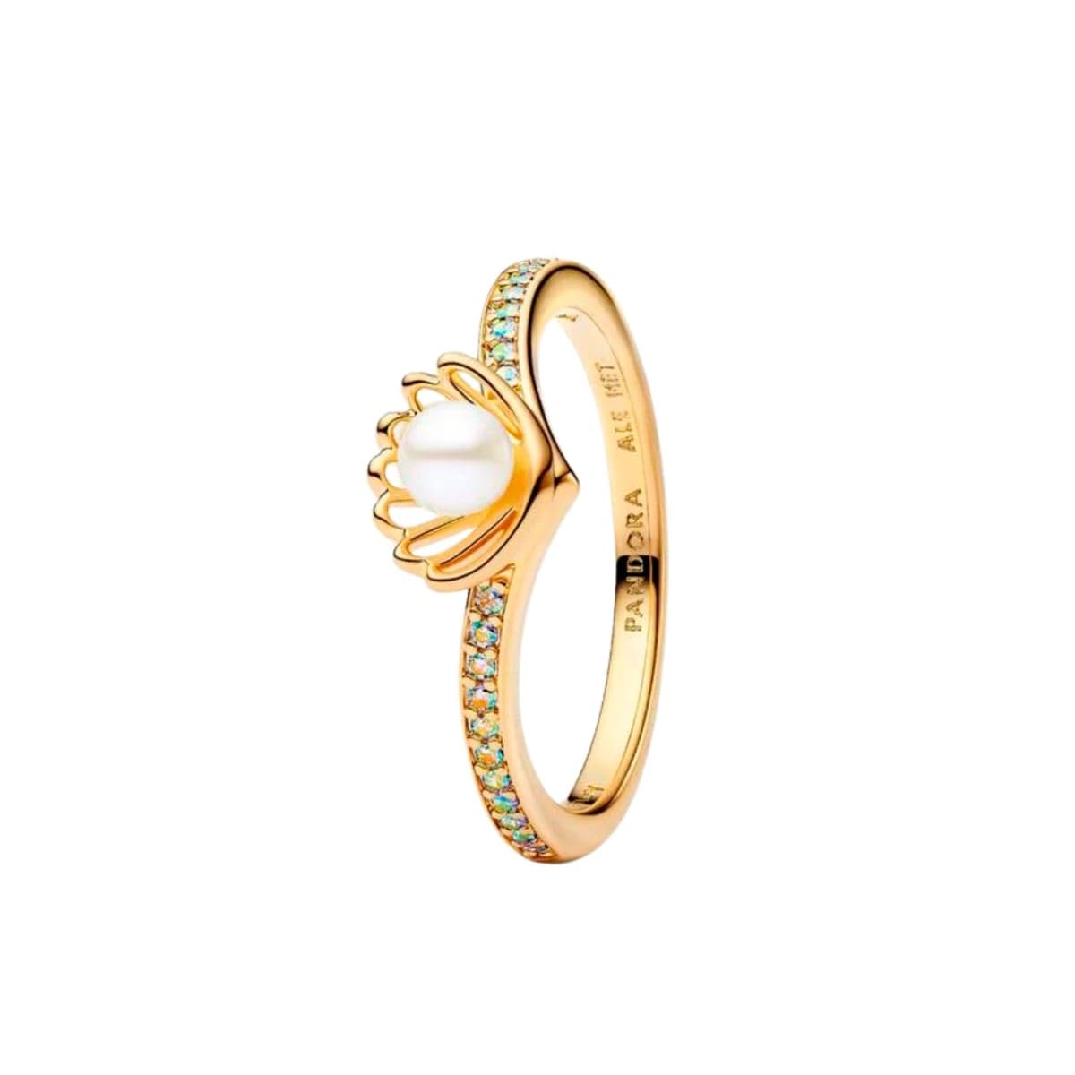 Disney Princess Ariel Shell Treated Freshwater Cultured Pearl sormus, kullattu 163654C01
