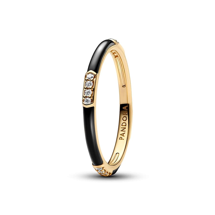 Pandora Black Enamel & Stones sormus 163686C01