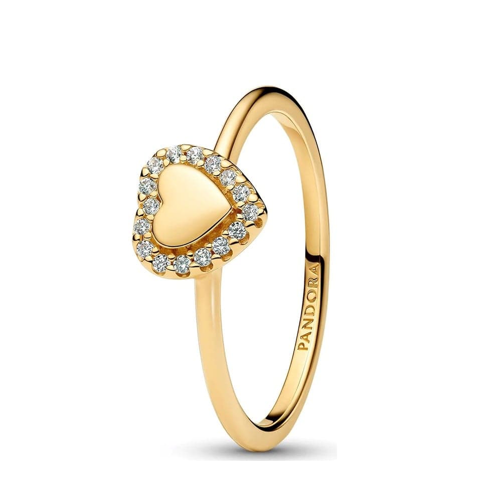 Pandora Engravable Heart Halo sormus 163801C01