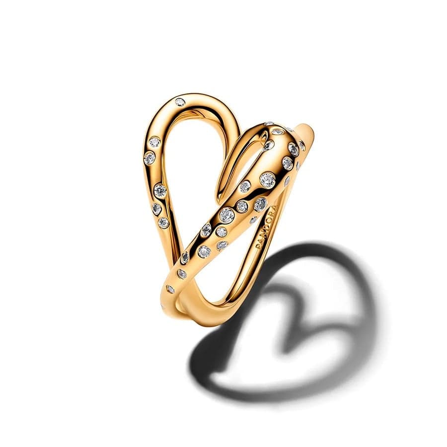 Pandora Organically Shaped Stone-Set Heart sormus 164675C01
