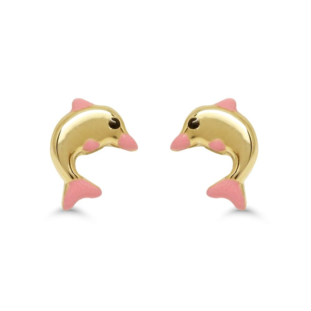 Kultaiset korvakorut, delfiini 172441pink