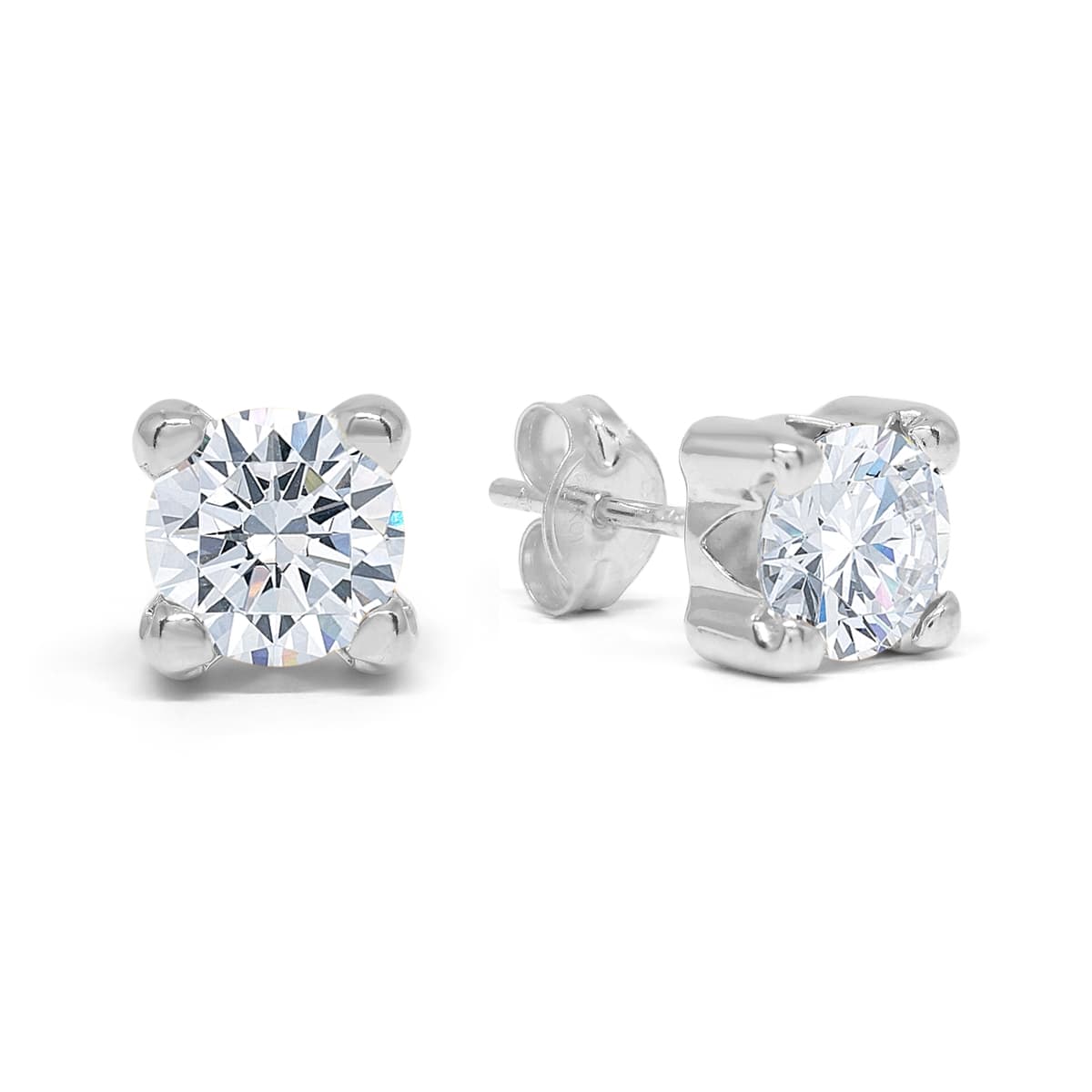 Valkokultaiset korvakorut 5 mm 190831ZW