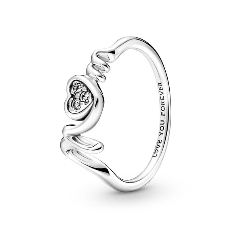 Pandora MOM Pave Heart sormus 191149C01