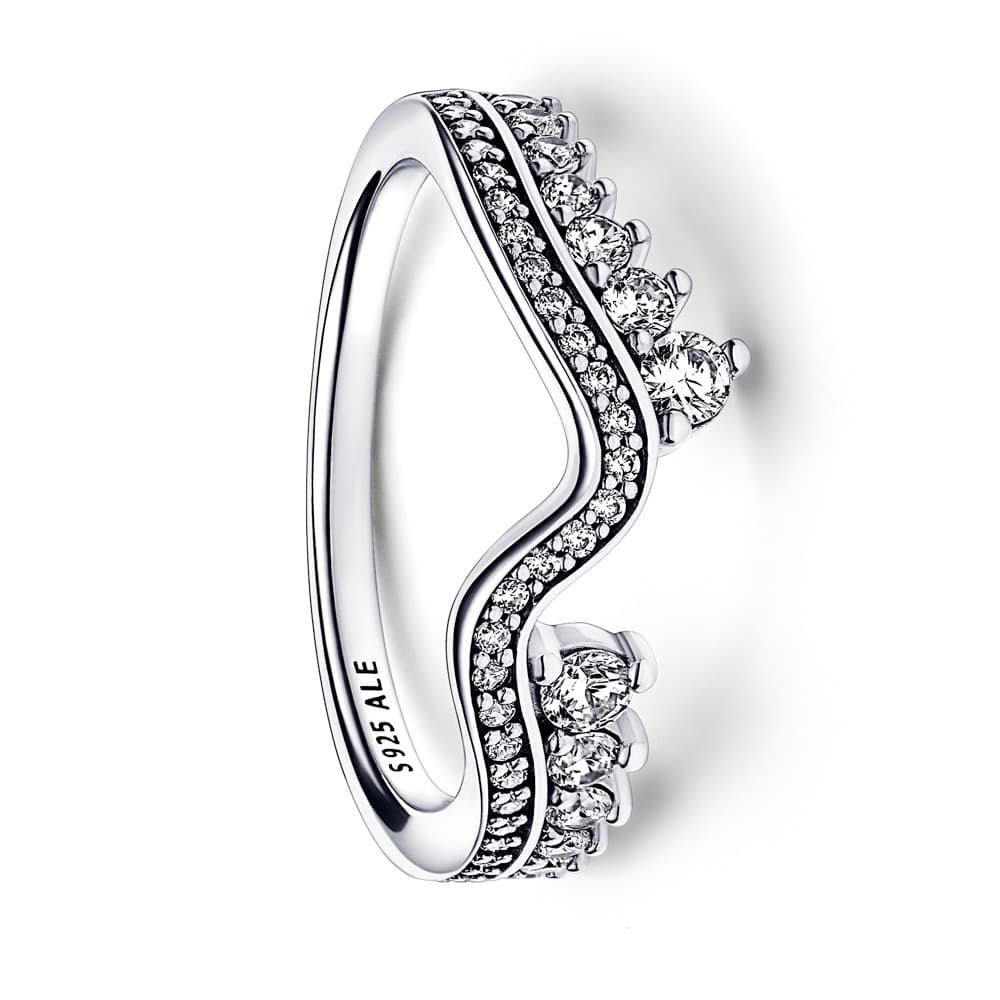 Pandora Timeless Ring Stackable Sparkling Asymmetric Wave sormus 192543C01