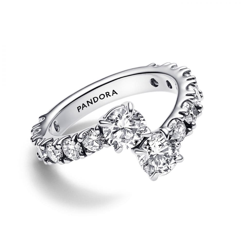 Pandora Sparkling Overlapping Band sormus 193149C01