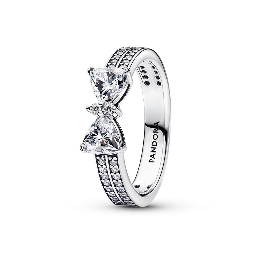 Pandora Sparkling Bow Double-Row sormus 193552C01