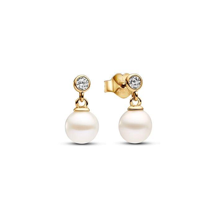 Pandora Treated Freshwater Cultured Pearl & Stone Drop korvakorut 263153C01