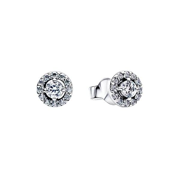 Pandora Round Pavé Halo Stud korvakorut 293019C01