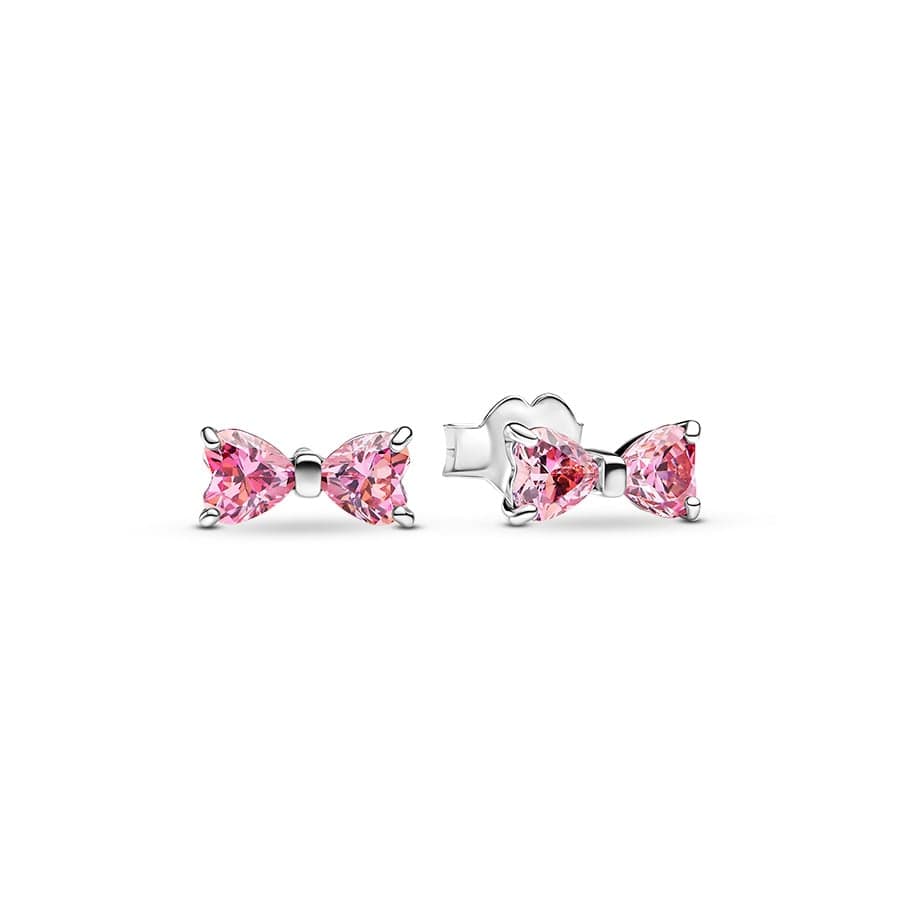 Pandora Sparkling Pink Bow Stud korvakorut 293505C01