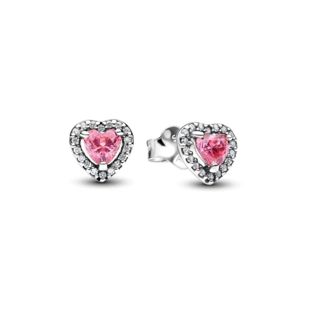Pandora Elevated Pink Heart Stud korvakorut 298427C02