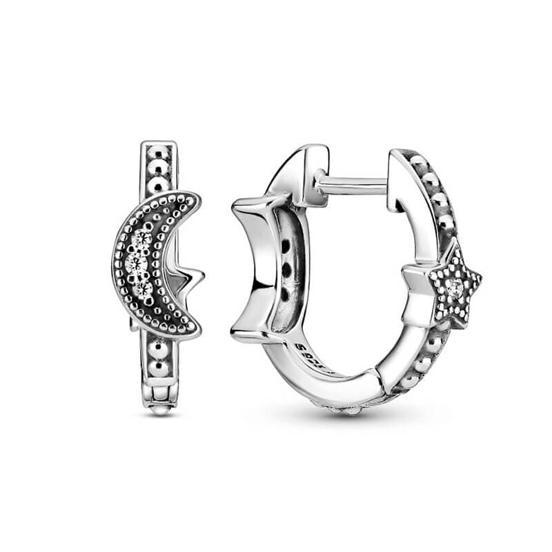Pandora Crescent Moon And Stars -korvakorut 299152C01