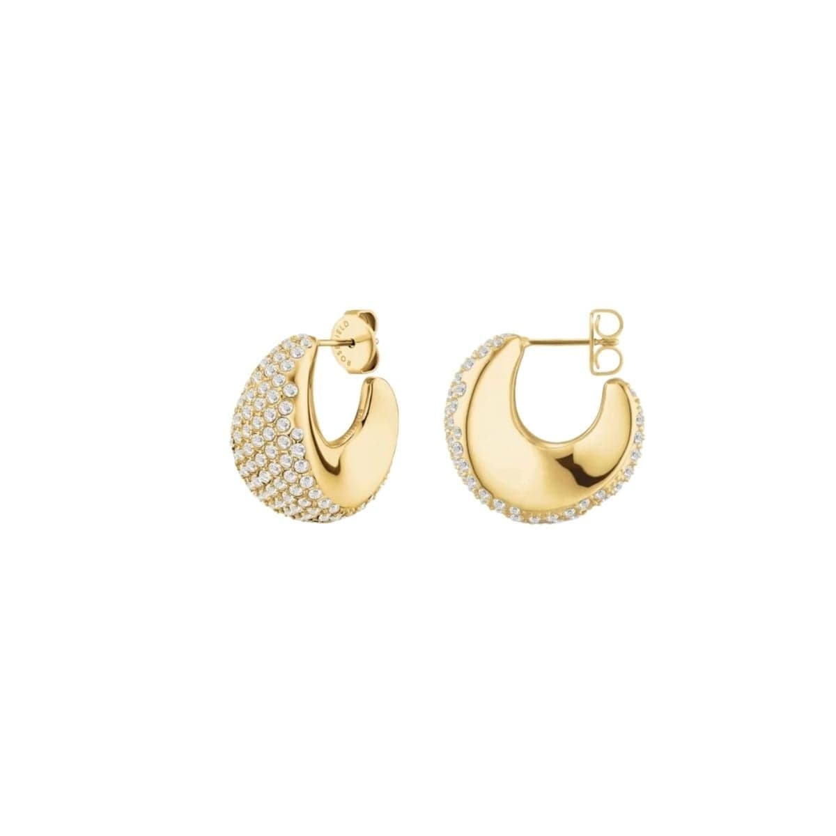 Rosefield Pave Half Moon Hoops Korvakorut JEPMG-J1224