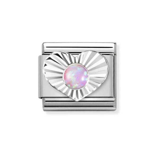 Nomination Silver Sydän Vaaleanpunainen Opaali 330508/38