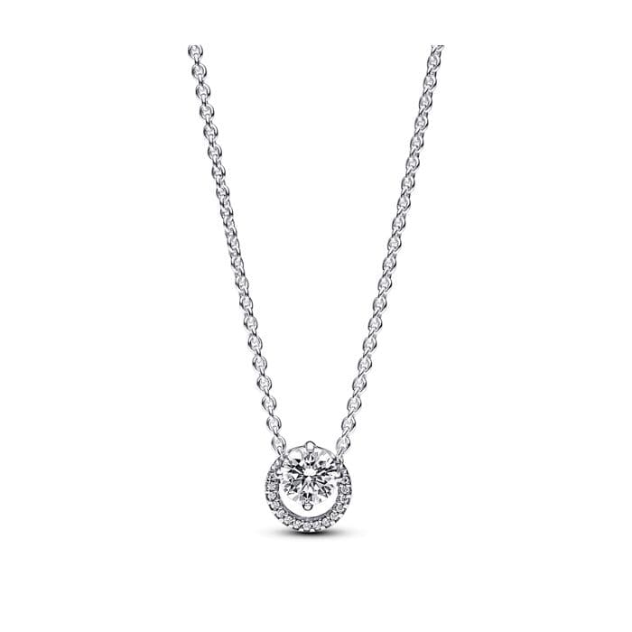 Pandora Sparkling Round Halo Pendant Collier kaulakoru 391174C01-45