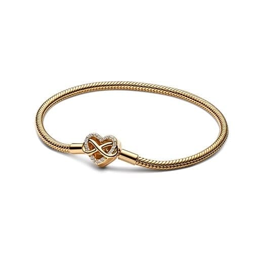 Pandora 14K Gold-Plated Infinity Heart Clasp Snake Chain rannekoru (23 cm) 563758C01