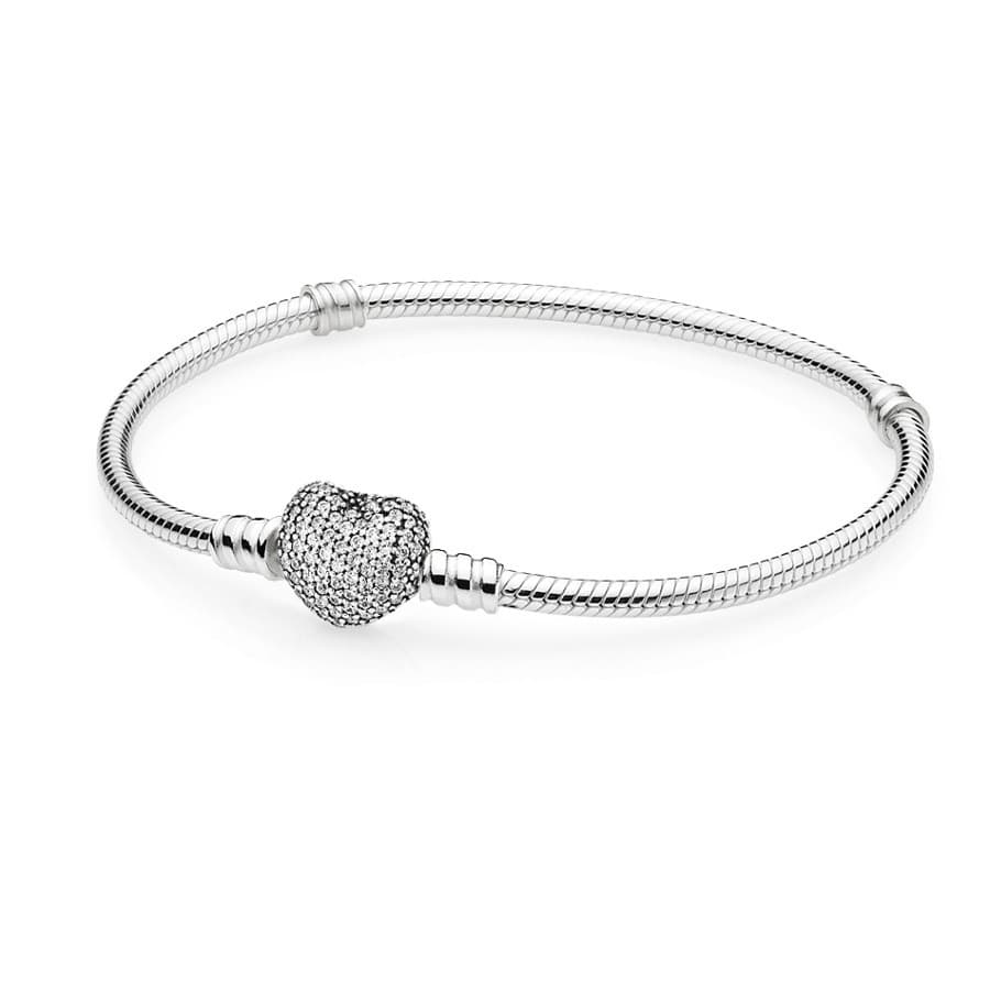 Pandora Pave Heart Clasp rannekoru 19 cm 590727CZ