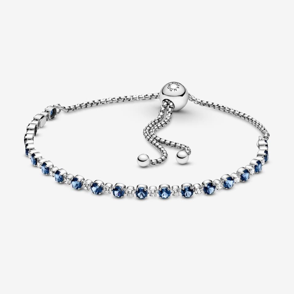 Pandora Blue and Clear Sparkle Slider rannekoru 599377C01-1