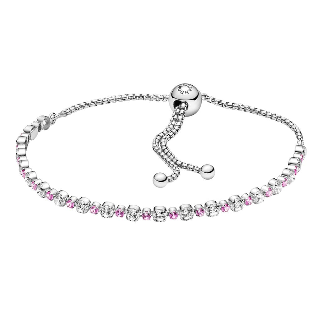 Pandora Pink & Clear Sparkle Slider rannekoru 599377C02-1