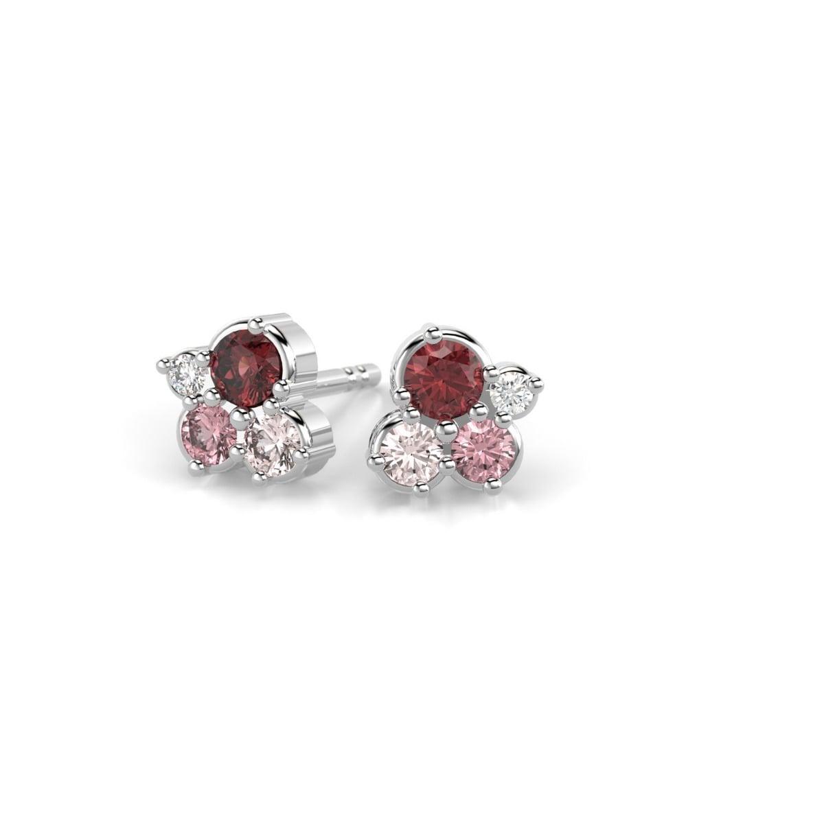 Festive Nelly Pink timanttikorvakorut, platina 629-024P-PT