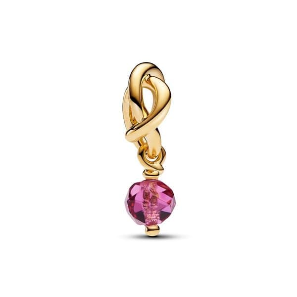 Pandora Faceted Pink Eternity Circle Dangle hela 763462C10 / lokakuu