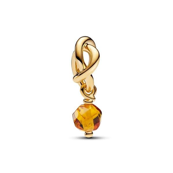 Pandora Faceted Honey Eternity Circle Dangle hela 763462C11 / marraskuu