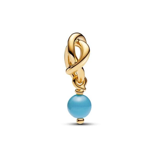 Pandora Turquoise Blue Eternity Circle Dangle hela 763462C12 / joulukuu