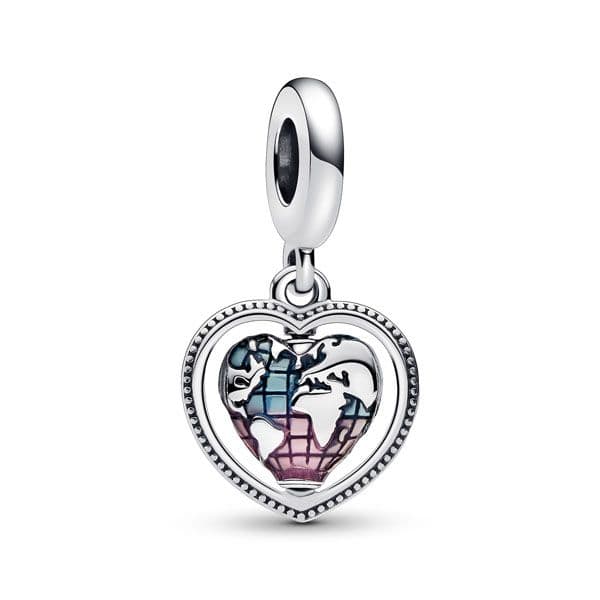 Pandora Spinning Heart Globe hela 792240C01